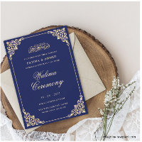 Elegant Baroque Frame Royal Blue Walima Ceremony