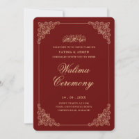 Elegant Baroque Gold Burgundy Red Walima Ceremony