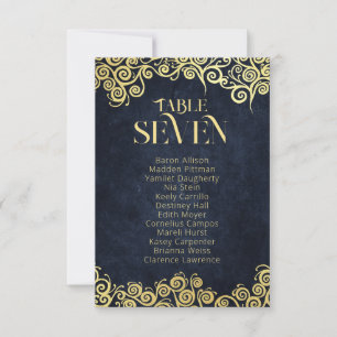Elegant Baroque Navy And Gold Classy Chic Wedding  Invitation