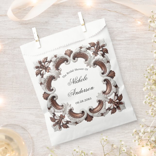 Elegant Baroque Wedding Frame Bridal Shower  Favour Bags (Clipped)