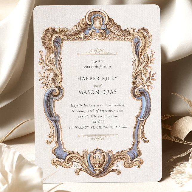 Elegant Baroque Wedding Frame Invitation (Creator Uploaded)