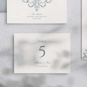Elegant Baroque Wedding Set I Table Number Card