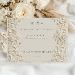 Elegant BaroqueWedding RSVP Card