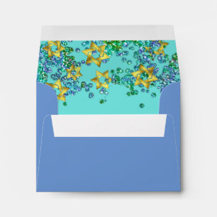Elegant Bat Mitzvah Glittery Confetti Envelope