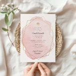 Elegant Bat Mitzvah Gold Star Pink Watercolor<br><div class="desc">This modern design features your custom text on a watercolor splash outlined in a geometric shaped frame.  Use the template form to add your text.  The advanced editing menus,  accessed by choosing to edit with the "Design Tool",  will allow you to change the fonts and layout.</div>