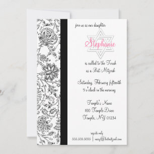 Elegant Bat Mitzvah Invitations