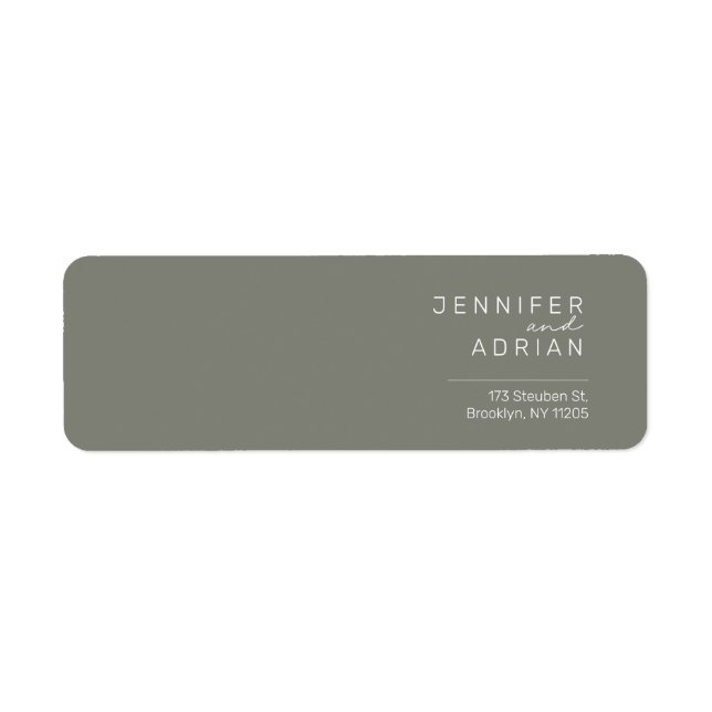Elegant Battleship Grey Minimal ﻿Modern Return Add (Front)