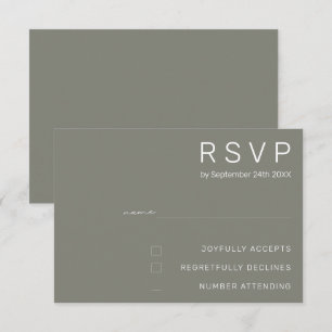 Elegant Battleship Grey Minimal Modern Wedding Invitation