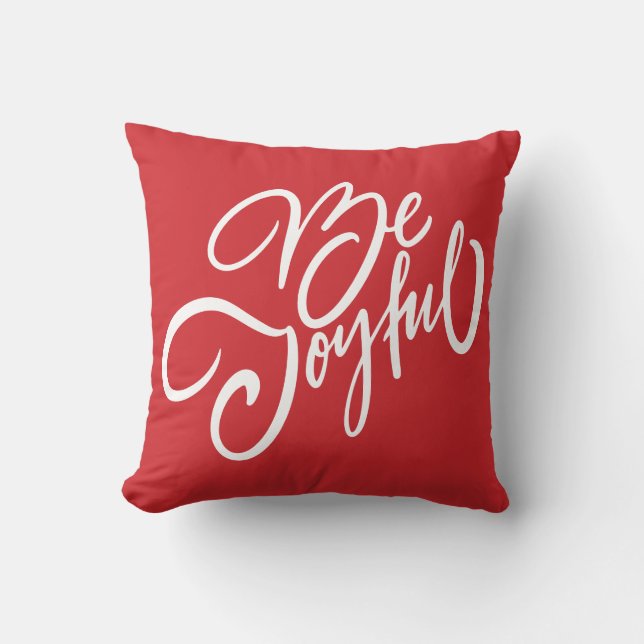 Elegant Be Joyful Holiday Design Cushion (Front)