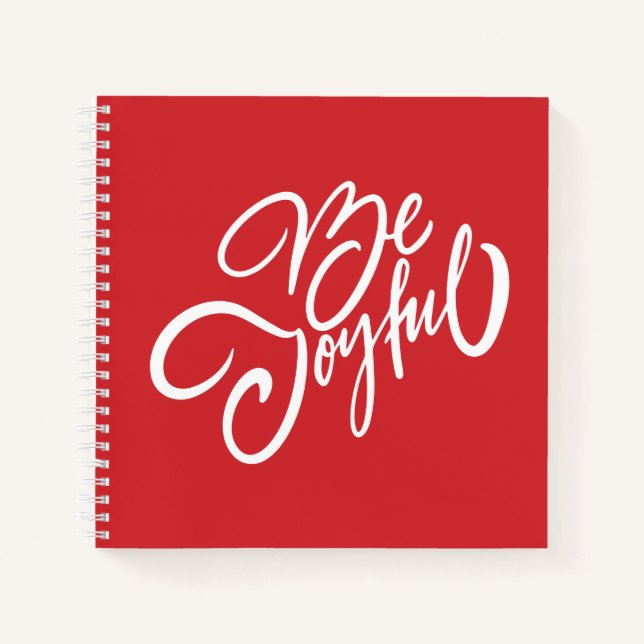 Elegant Be Joyful Holiday Design Notebook (Front)