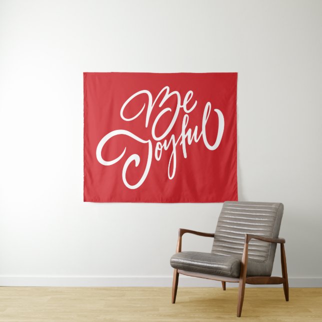 Elegant Be Joyful Holiday Design Tapestry (In Situ (Horizontal))