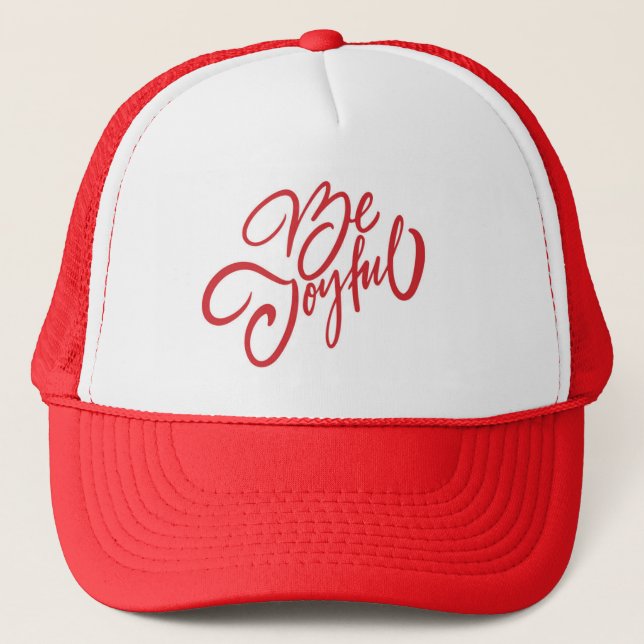 Elegant Be Joyful Holiday Design Trucker Hat (Front)