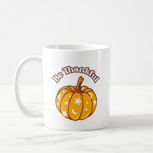 Elegant Be Thankful Groovy Pumpkin Thanksgiving Coffee Mug