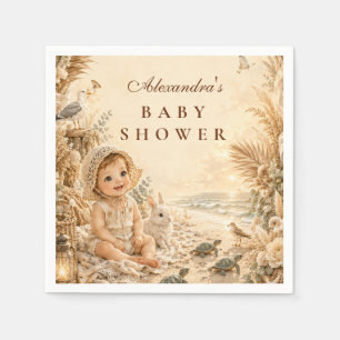 Elegant Beach Boho Baby Shower Napkin