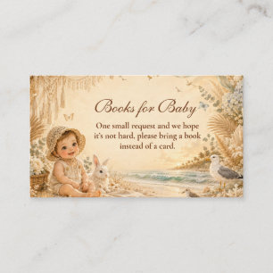 Elegant Beach Boho Books for Baby Enclosure Card