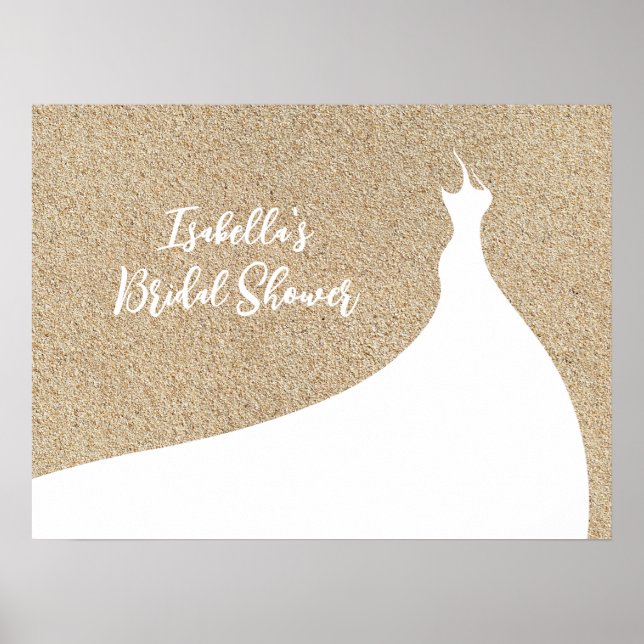 Elegant Beach Bridal Shower Poster (Front)