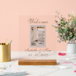 Elegant Beach, Coastal Wedding Stationery Acrylic Sign