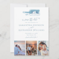 Elegant Beach Message in a Bottle Blue Wedding