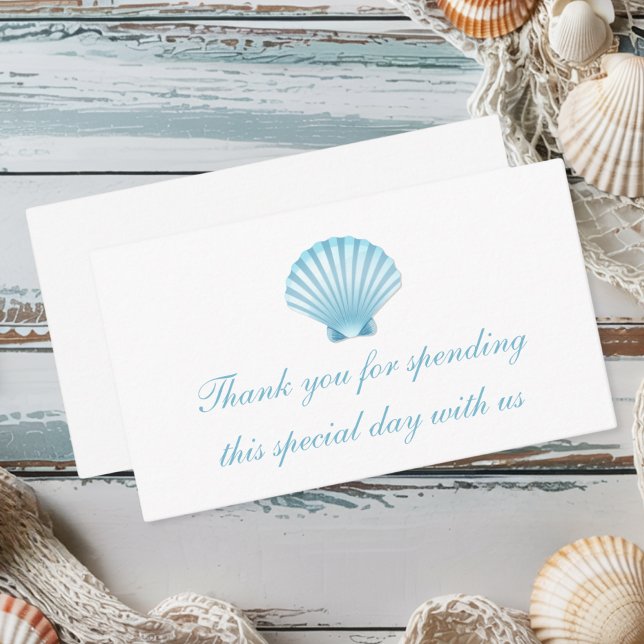 Elegant Beach Nautical Thank You Wedding Place Card (Creator Uploaded)