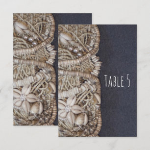Elegant Beach Puka Shells Table Number Card