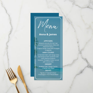 Elegant Beach Reception wedding Menu