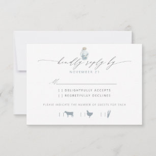 Elegant Beach Seashell Script Wedding RSVP Card
