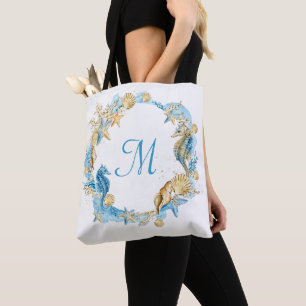 Elegant Beach Starfish Shell Bridal Wedding Tote Bag