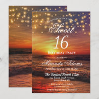 Elegant Beach String Lights Summer Birthday Party