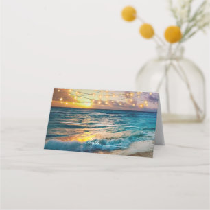 Elegant Beach Summer Wedding Place Card