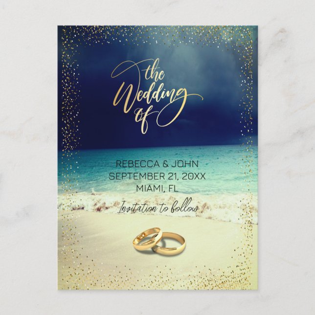 Elegant Beach Summer Wedding   Postcard (Front)