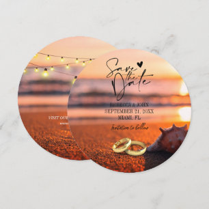 Elegant Beach Summer Wedding Save the Date Card