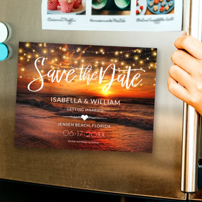 Elegant Beach Summer Wedding Save the Date Card (Creator Uploaded)