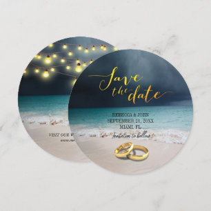 Elegant Beach Summer Wedding Save the Date Card