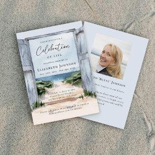 Elegant Beach Trail Celebration of Life Memorial Invitation