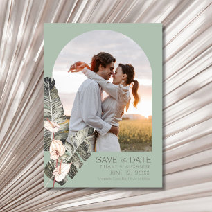 Elegant Beach Tropical Photo Wedding Save The Date