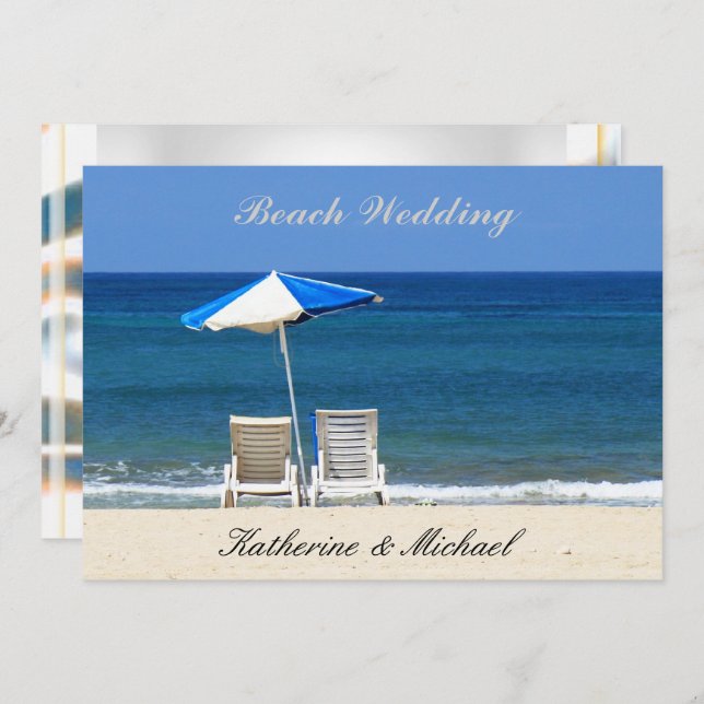 Elegant Beach Wedding Chairs Invitation (Front/Back)