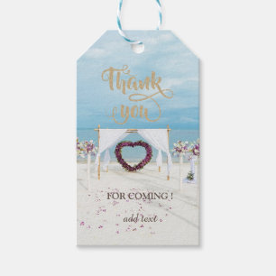 Elegant Beach Wedding Floral Arbor   Thank You Gift Tags