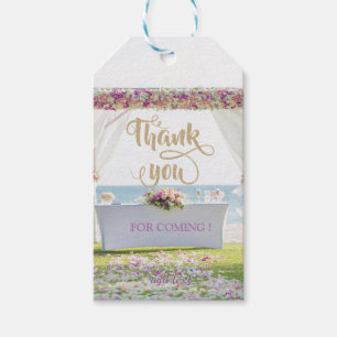 Elegant Beach Wedding ,Floral Thank You Gift Tags
