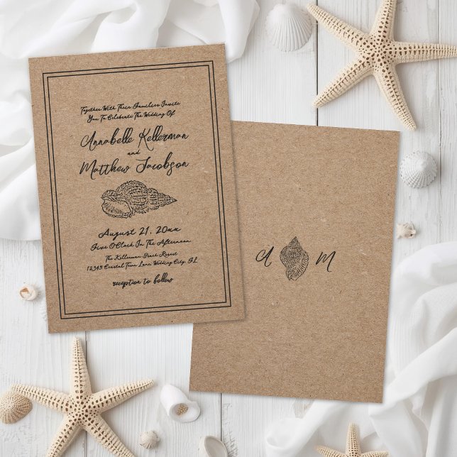 Elegant Beach Wedding Invitation (Elegant Beach Wedding Invitation)