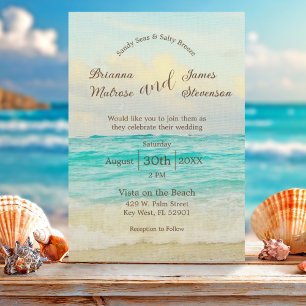 Elegant Beach Wedding Invitation