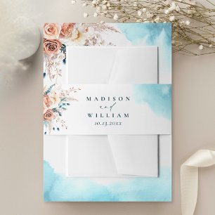 Elegant Beach Wedding Invitation Belly Band
