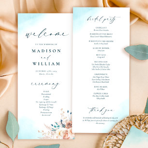 Elegant Beach Wedding Program Menu