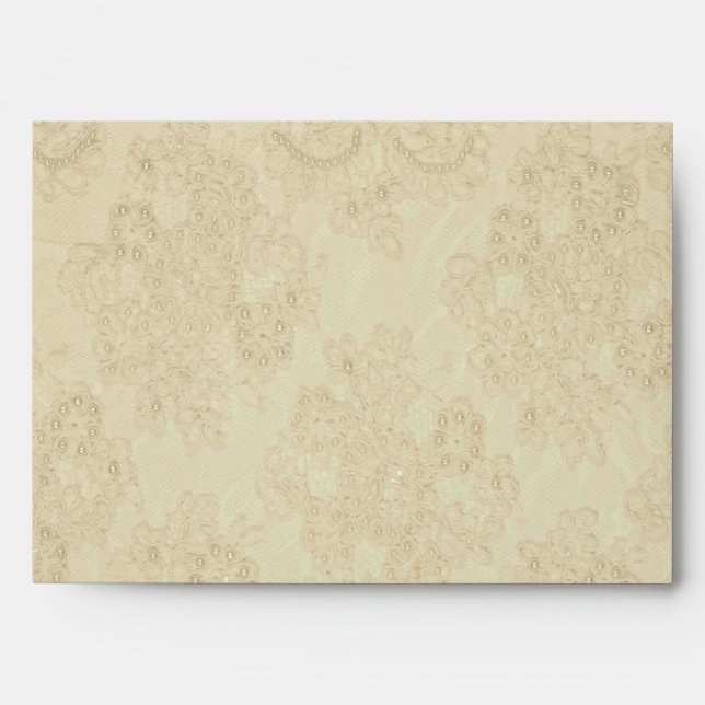 Elegant Beaded Lace Card Envelope (Front)