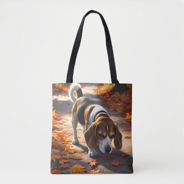 Elegant Beagle Shoulder Tote Bag (Front)