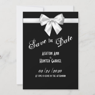 Elegant Beautiful Black White Pretty Wedding Save The Date