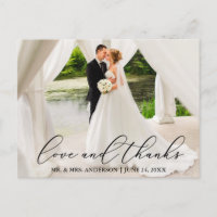 Elegant Beautiful Calligraphy Wedding Love Thanks