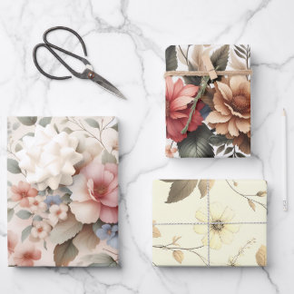 Elegant & beautiful floral design wrapping paper