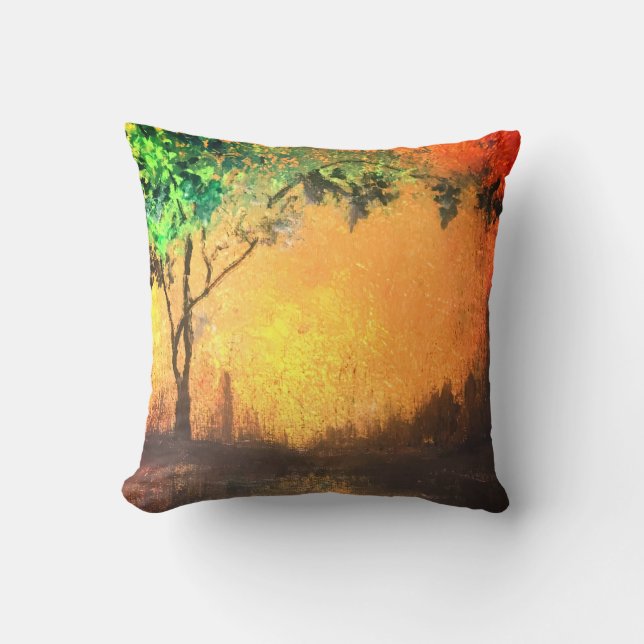 Elegant, Beautiful Golden Sunset Reflection Cushion (Front)