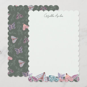 Elegant Beautiful pastel handpainted Twilight Moth Invitation