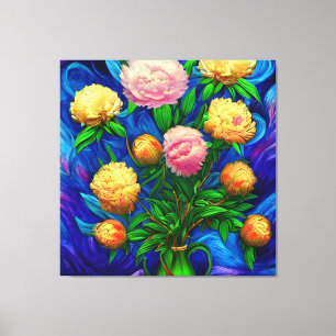 Elegant Beautiful Peony Collection Canvas Print